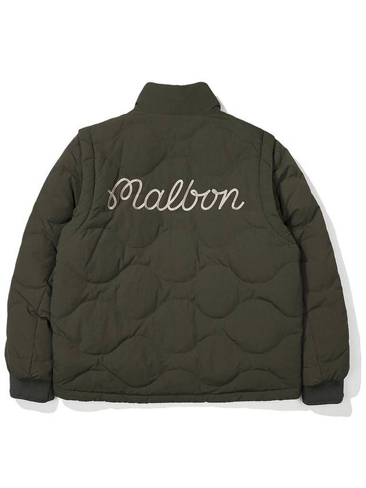 Reversible fleece down jacket KHAKI MAN - MALBON GOLF - BALAAN 2