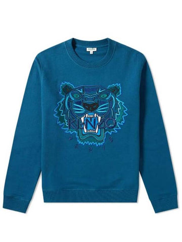 Men's Tiger Long Sleeve Sweatshirt Blue F865SW0014XV73 73 - KENZO - BALAAN 1