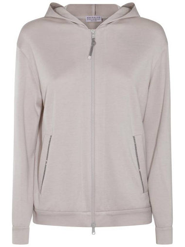 WoMen's Monilli French Terry Zip-Up Hoodie Grey - BRUNELLO CUCINELLI - BALAAN 1