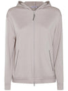 Women's Monilli French Terry Zip-Up Hoodie Grey - BRUNELLO CUCINELLI - BALAAN 1