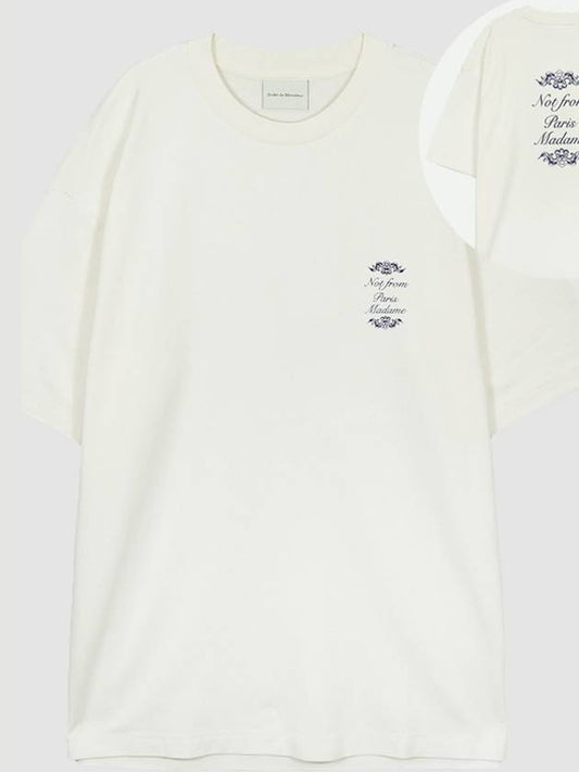 Drold Monsieur Ornamental Short Sleeve T Shirt TS149 CO002 CM cream - DROLE DE MONSIEUR - BALAAN 2