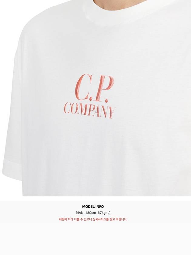 Logo Short Sleeve T-Shirt White - CP COMPANY - BALAAN 7