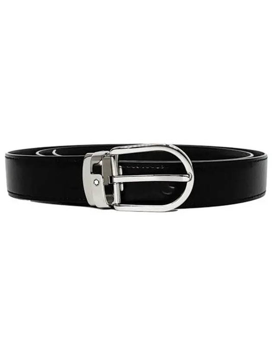 Man's Buckle 30mm Reversible Leather Belt Black Brown - MONTBLANC - BALAAN 2