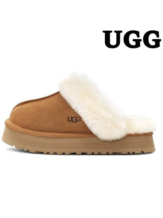 Women's Diskett Fleece Platform Slippers Brown - UGG - BALAAN 2