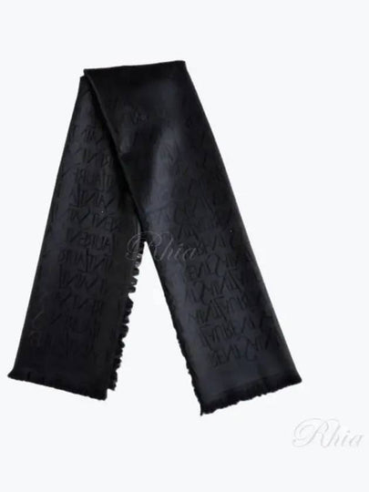 Monogram Square Large Scarf Black - SAINT LAURENT - BALAAN 2