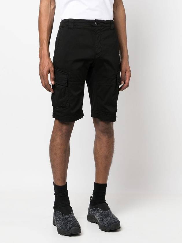 Men's Stretch Satin Lens Cargo Shorts Black - CP COMPANY - BALAAN 5