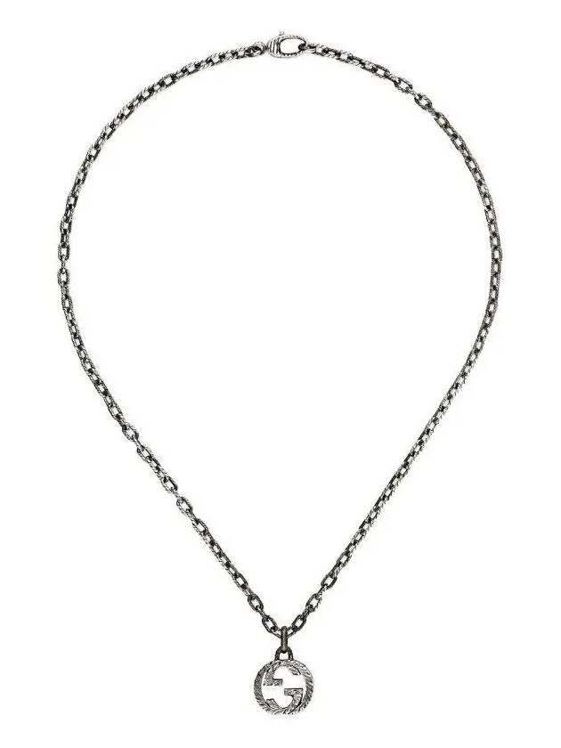 Women's Interlocking G Pendant Necklace Silver - GUCCI - BALAAN 3