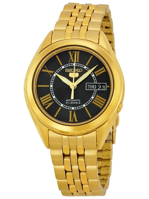 Seiko 5 Vintage Automatic Black Dial Yellow Gold-plated Men's Watch SNKL40 - SEIKO - BALAAN 1