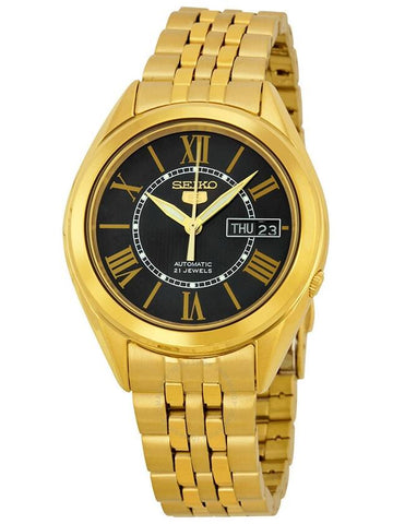 Seiko 5 Vintage Automatic Black Dial Yellow Gold-plated Men's Watch SNKL40 - SEIKO - BALAAN 1