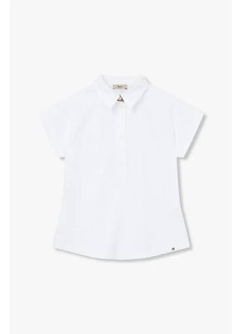 Women s Half Button Cotton Polo Shirt White - HERNO - BALAAN 1