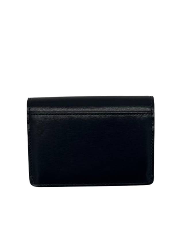 Shiny Calfskin Flap Card Holder Black - CELINE - BALAAN 3