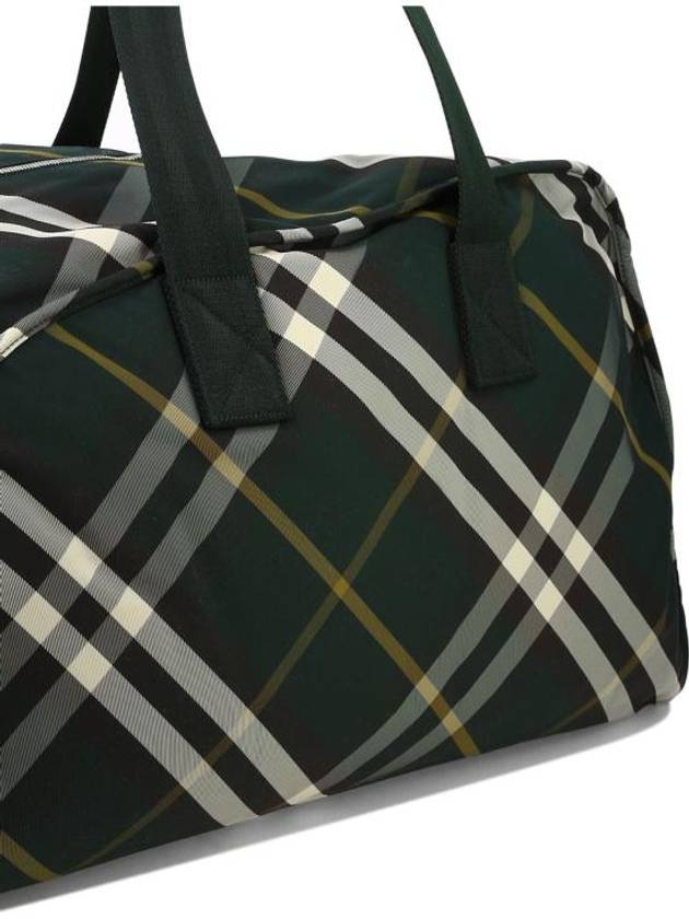 Shield Check Pattern Large Duffel Bag Green - BURBERRY - BALAAN 4