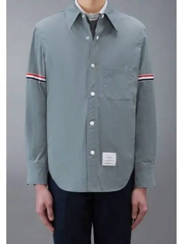 Three Stripes Armband Nylon Long Sleeve Shirt Grey - THOM BROWNE - BALAAN 2