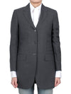 4 Bar Wool Jacket Grey - THOM BROWNE - 3