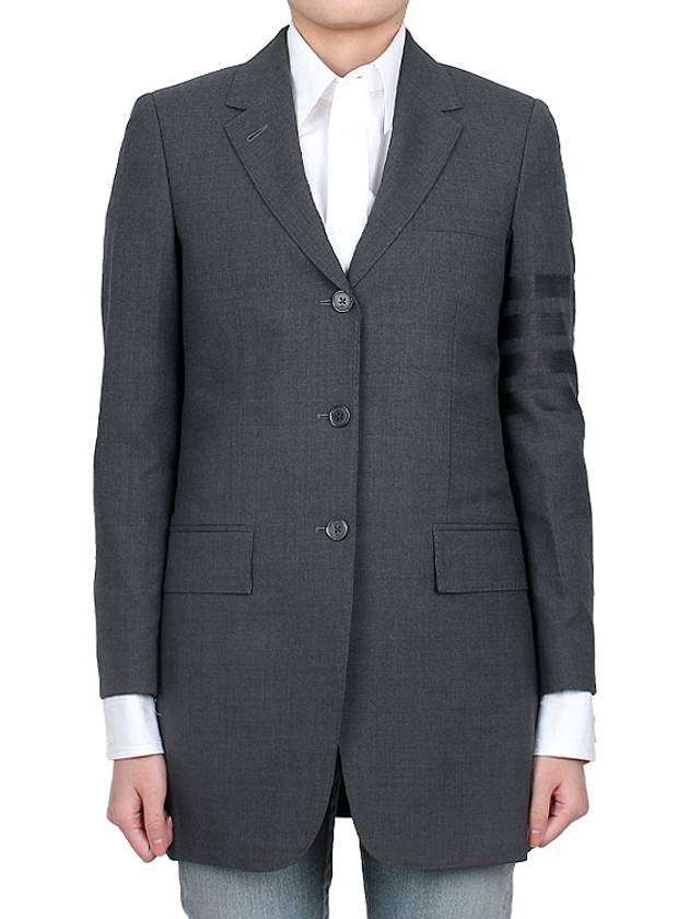 4 Bar Wool Jacket Grey - THOM BROWNE - 3