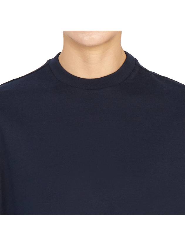 Engineered 4 Bar Medium Weight Jersey Oversized Long Sleeved T-Shirt Navy - THOM BROWNE - BALAAN 7