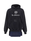 BB Logo Hoodie Black - BALENCIAGA - BALAAN 2