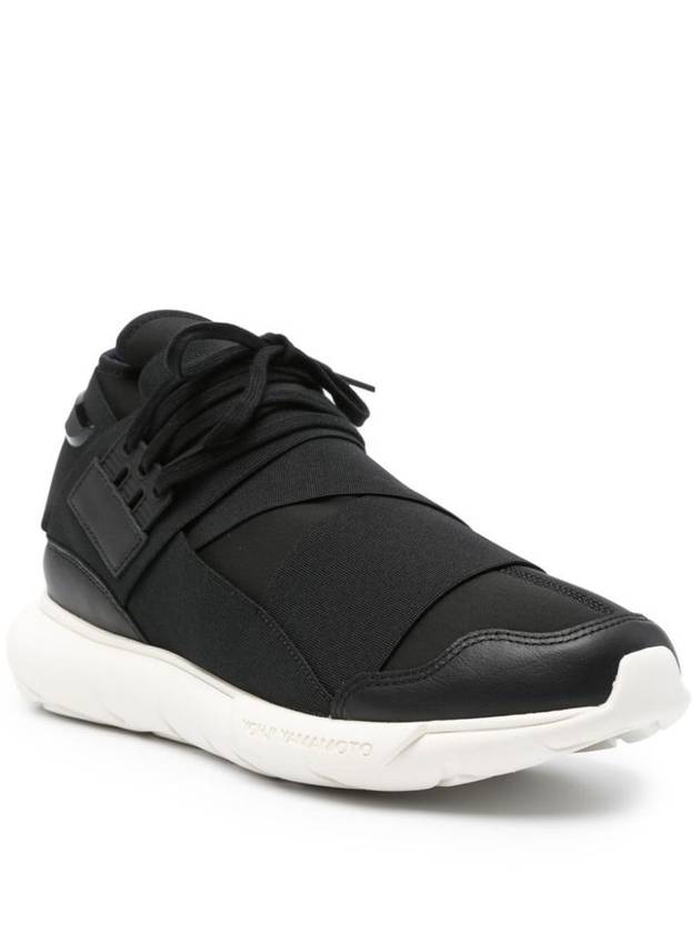 Y-3 Adidas Black And Off White Qasa Sneakers - ADIDAS - BALAAN 2