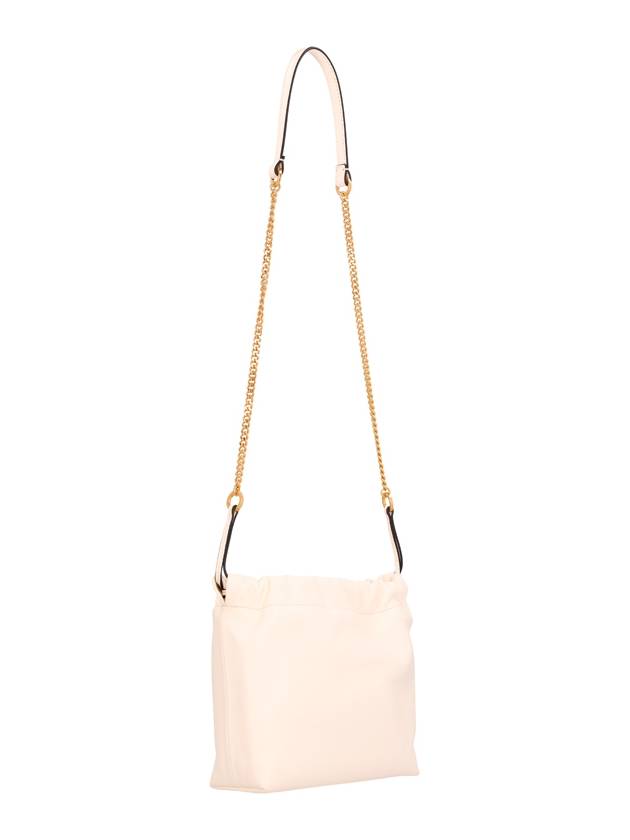 V Logo Drawstring Chain Bucket Bag White - VALENTINO - BALAAN 3