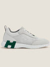 Men's Bouncing Sneakers White Mesh H Green Gray Logo - HERMES - BALAAN 9