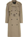 Women's Oversized Shoulder Tab Trench Coat Beige - BALENCIAGA - BALAAN.