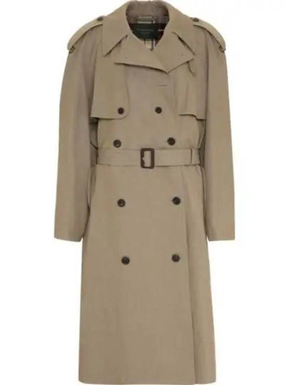 Women's Oversized Shoulder Tab Trench Coat Beige - BALENCIAGA - BALAAN 2