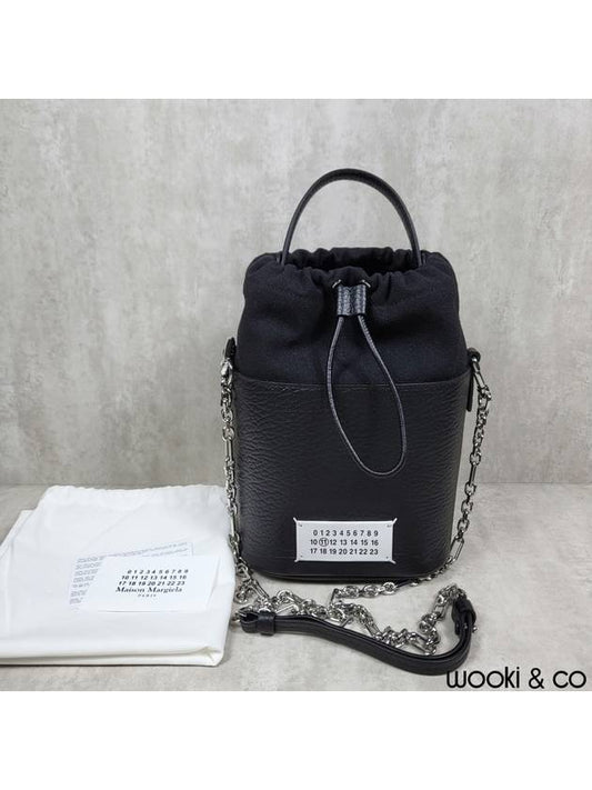 5AC Number Logo Texture Leather Bucket Bag Black - MAISON MARGIELA - BALAAN 2