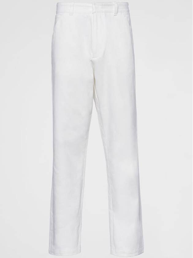 Triangle Logo Straight Fit Bull Denim Jeans White - PRADA - BALAAN 3