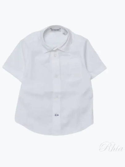 Kids Cotton Short Sleeve Shirt White - BURBERRY - BALAAN 2