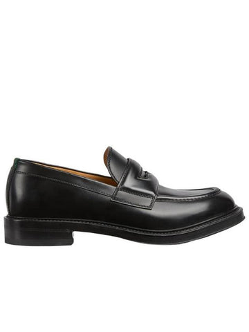 Web Leather Loafer Black - GUCCI - BALAAN 1