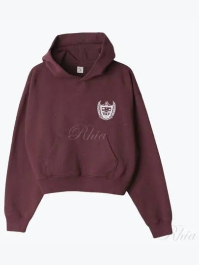 Beverly Hills Cropped Hooded Top Merlot Violet - SPORTY & RICH - BALAAN 2