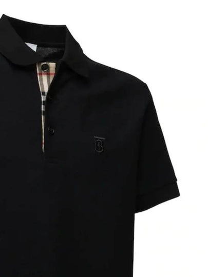 Logo TB and Check Heritage Pique Polo Short Sleeve Black - BURBERRY - BALAAN 2