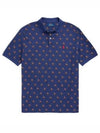 Pony Print All Over Polo Shirt Navy - POLO RALPH LAUREN - BALAAN 2