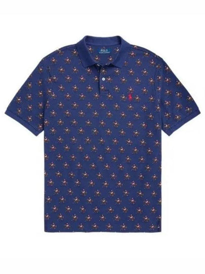 Pony Print All Over Polo Shirt Navy - POLO RALPH LAUREN - BALAAN 2