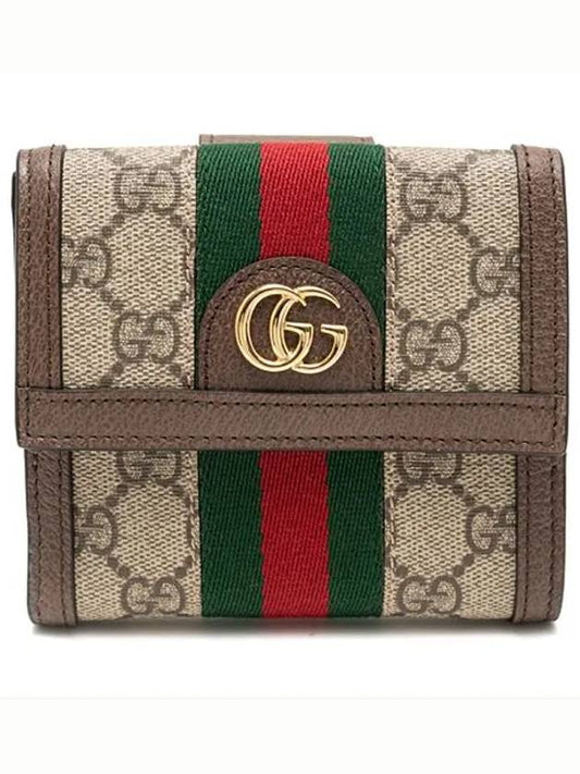 Ophidia GG French Flap Wallet Beige Ebony - GUCCI - BALAAN 2