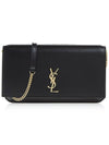 Cassandra Phone Holder Strap Cross Bag Black - SAINT LAURENT - BALAAN 2