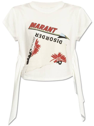 Marant Etoile T-shirt With 'Zodya' Print, Women's, White - ISABEL MARANT - BALAAN 1