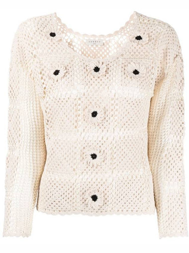 Women's Crochet Rio Sweater Knit Top Ivory sfppu01136 - SANDRO - BALAAN 1