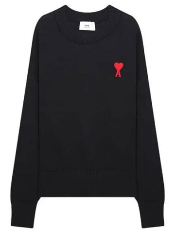 Chain Stitch Heart Logo Merino Wool Knit Men - AMI - BALAAN 1