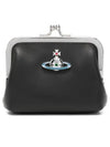 Nappa Leather ORB Logo Coin Purse Black - VIVIENNE WESTWOOD - BALAAN 2