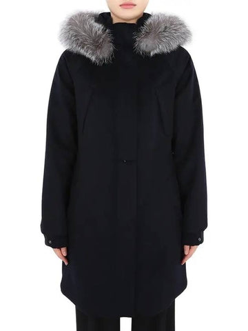 Cashmere Storm System Icery Long Parka Navy - LORO PIANA - BALAAN 1