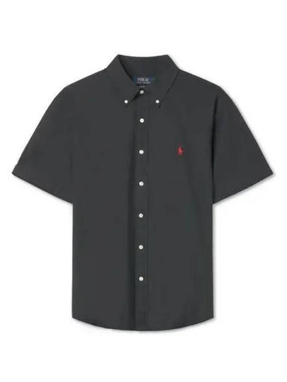 Custom fit short sleeve poplin shirt black - POLO RALPH LAUREN - BALAAN 2