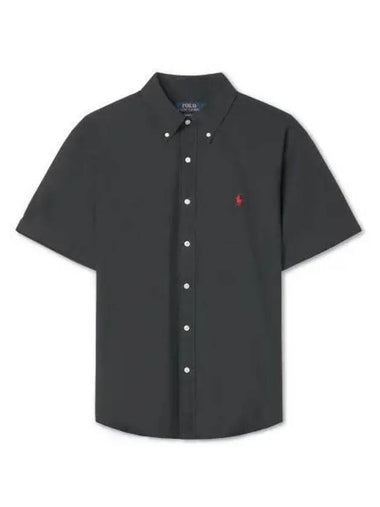 Custom fit short sleeve poplin shirt black - POLO RALPH LAUREN - BALAAN 1