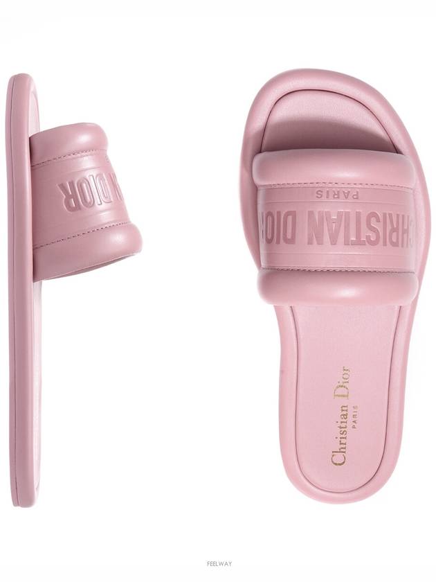 Every-D Embossed Lambskin Slippers Pink - DIOR - BALAAN 3