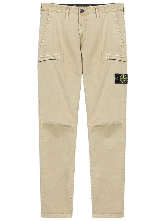 Men's Waffen Patch Straight Pants Beige - STONE ISLAND - BALAAN 1