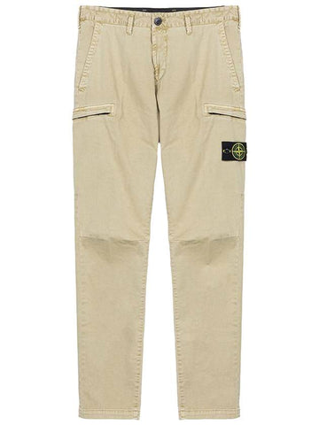 Men's Wappen Patch Straight Pants Beige - STONE ISLAND - BALAAN 1