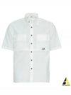 Cotton Rip-Stop Short Sleeve Shirt White - CP COMPANY - BALAAN 2