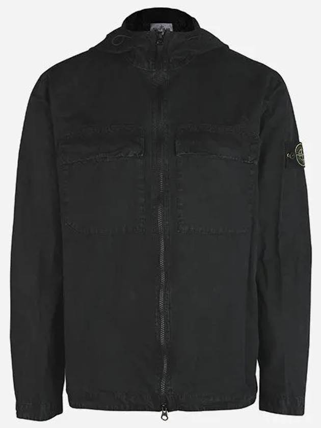 Wappen Old Effect Hooded Jacket Black - STONE ISLAND - BALAAN 2