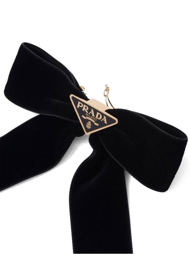 Velvet Hair Clip Black - PRADA - BALAAN 3