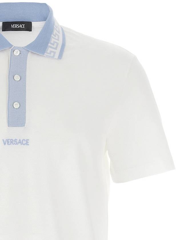 Logo embroidered polo shirt 10139061A11278 - VERSACE - BALAAN 4